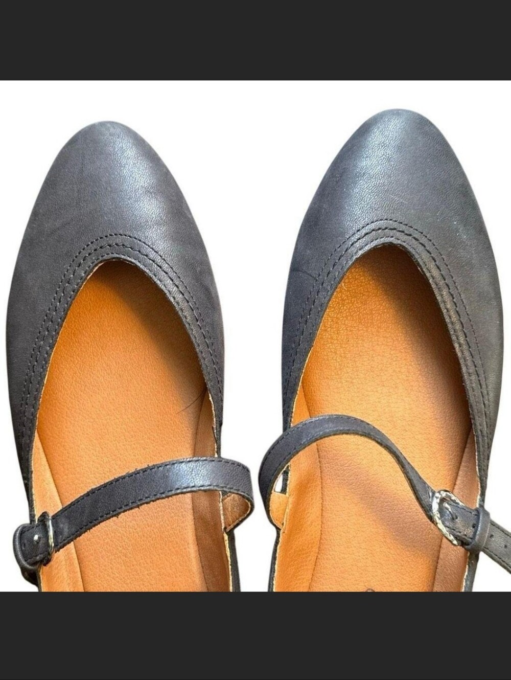 Nwot Lucky Brand Women's Black Leather Cyrena Mary Jane Flats Shoes Size 9